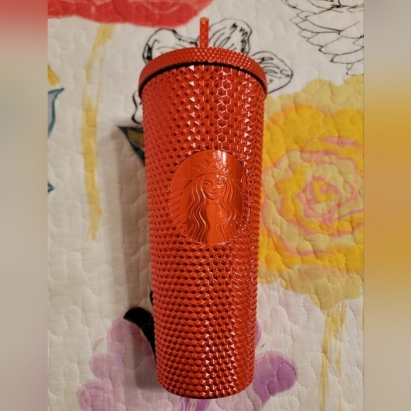 NWT Starbucks 2023 Holiday Red Chrome Studded Tumbler Cup - Picture 1 of 6